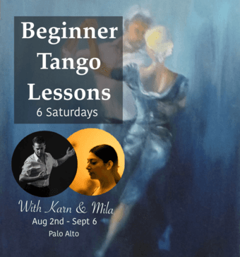 Beginner Tango Lessons in Palo Alto: 6 Saturdays starting Aug 2nd 1