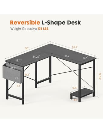 L shaped corner study table - DISMANTLED AND DELIVERED 2