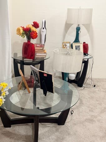 Moving Out - Glass and Wood Coffee Tables x3 1