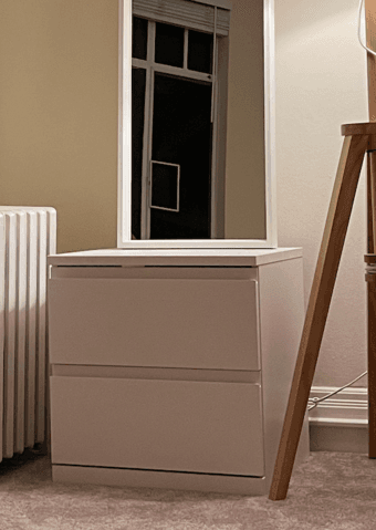 Ikea white nightstand with two drawers 1