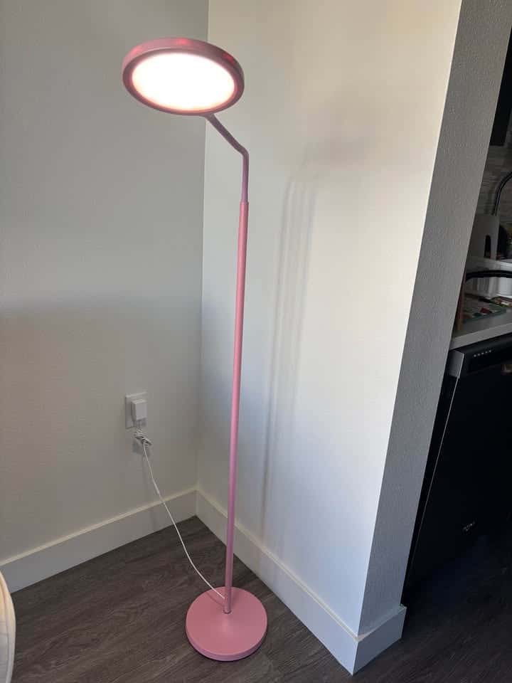 Pink floor lamp with adjustable 4 color temperatures 1